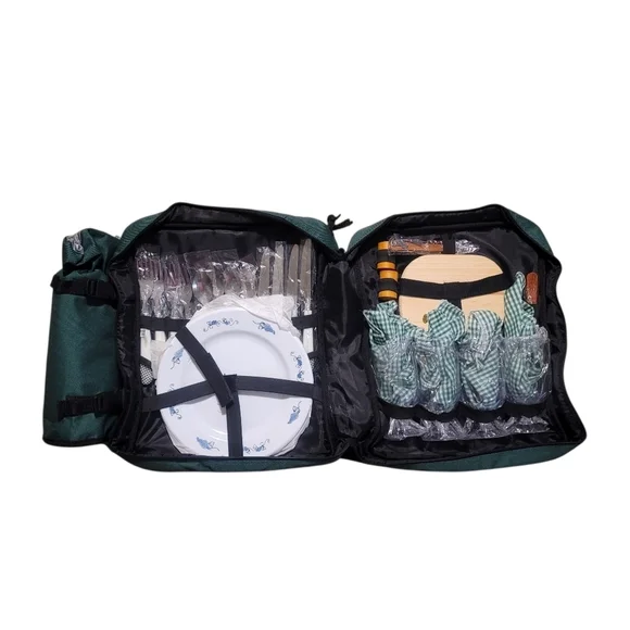 Picnic Essentials Backpack Wine Picnic for 4, Insulated Pocket Bottle Carrier - Picture 6 of 11